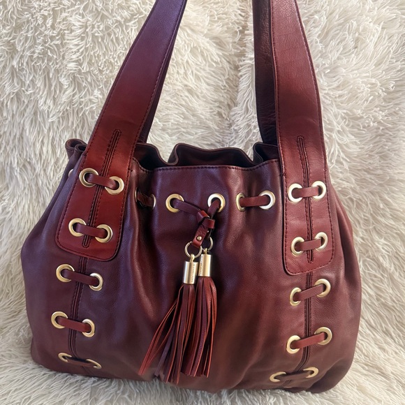 Michael Kors Vintage 2006” Astor Grommet Laced Large Leather Hobo Bag - Picture 3 of 15